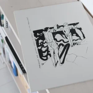 grafika Marianne and Leonard Cohen in the Greece.